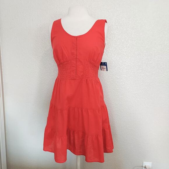 Arizona Dresses & Skirts - NEW Arizona Red Orange Sleeveless Tiered Knee Length Dress Size L